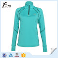 Breathable Ball Sports Wear Mujeres Tops Cremallera Pullover